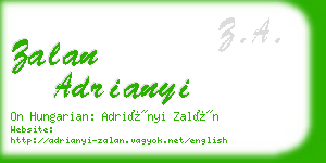 zalan adrianyi business card